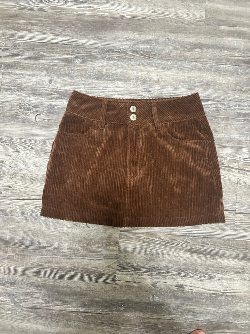 Forever 21 Brown Corduroy Button-Front Mini Skirt